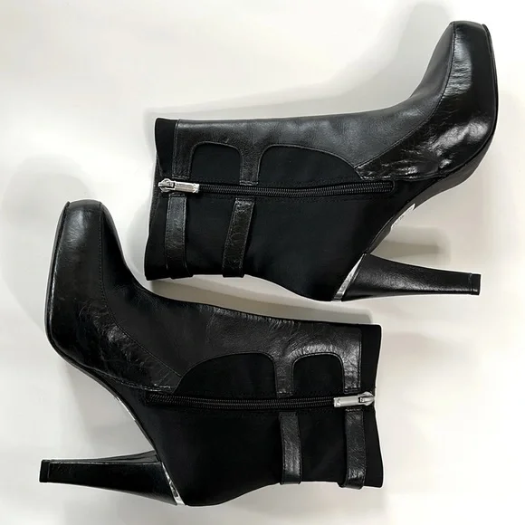 Armani Jeans Black Heeled Boots - Picture 3 of 12